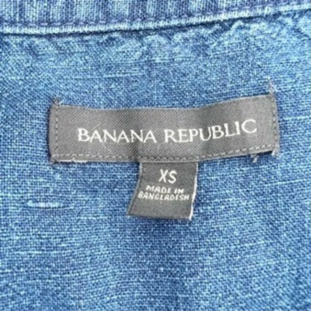 Banana Republic Sleeveless Denim Utility‎ Jumpsuit Tie Waist XS Blue